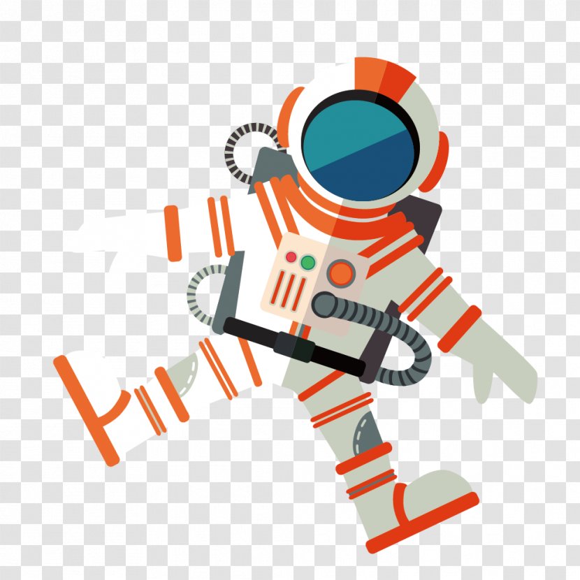 Astronaut Outer Space Euclidean Vector - Orange - Material Transparent PNG
