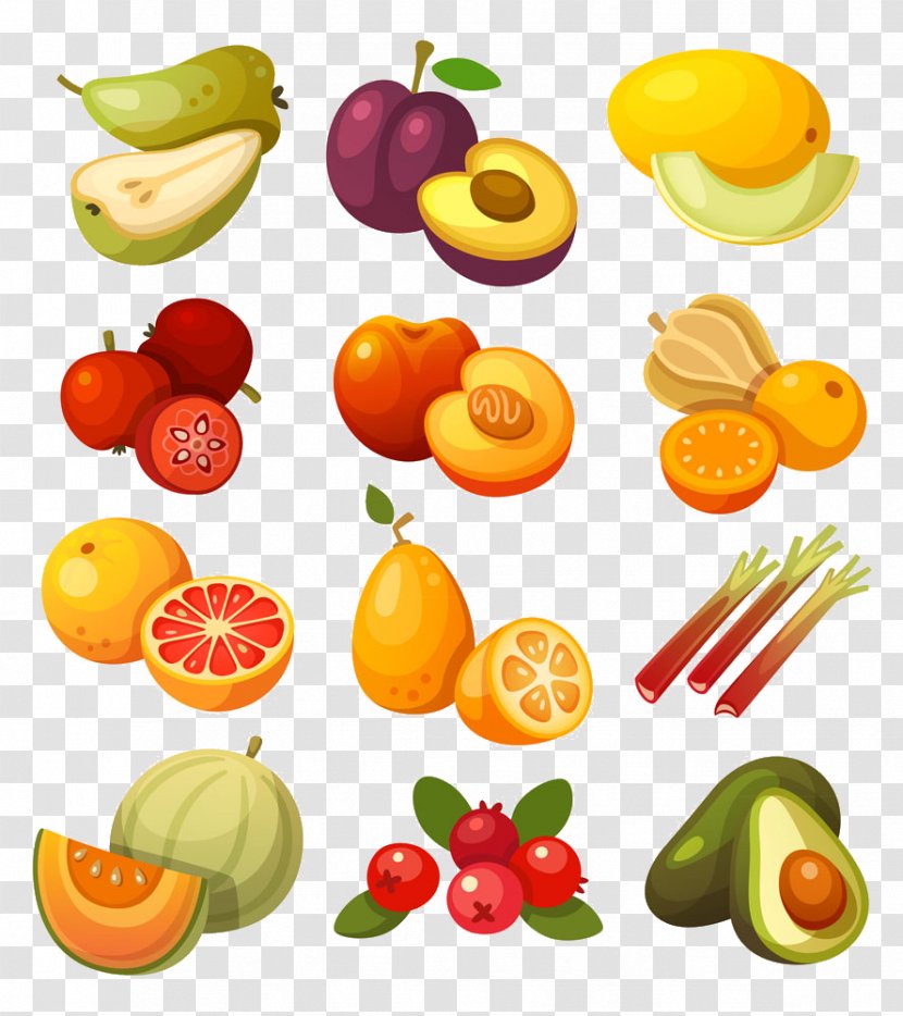 Garden Rhubarb Stock Photography Euclidean Vector Clip Art - Natural Foods - Apricots Orange Pear Melon Transparent PNG