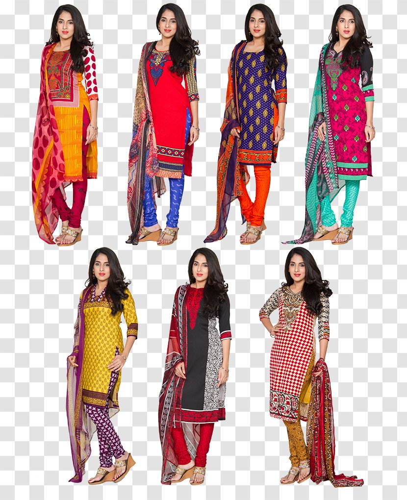 Churidar Tartan Chiffon Zari Textile - Costume - Dress Material Transparent PNG