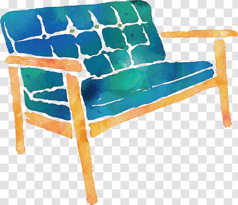 Couch Watercolor Painting Furniture Drawing - Table - Sofa Transparent PNG
