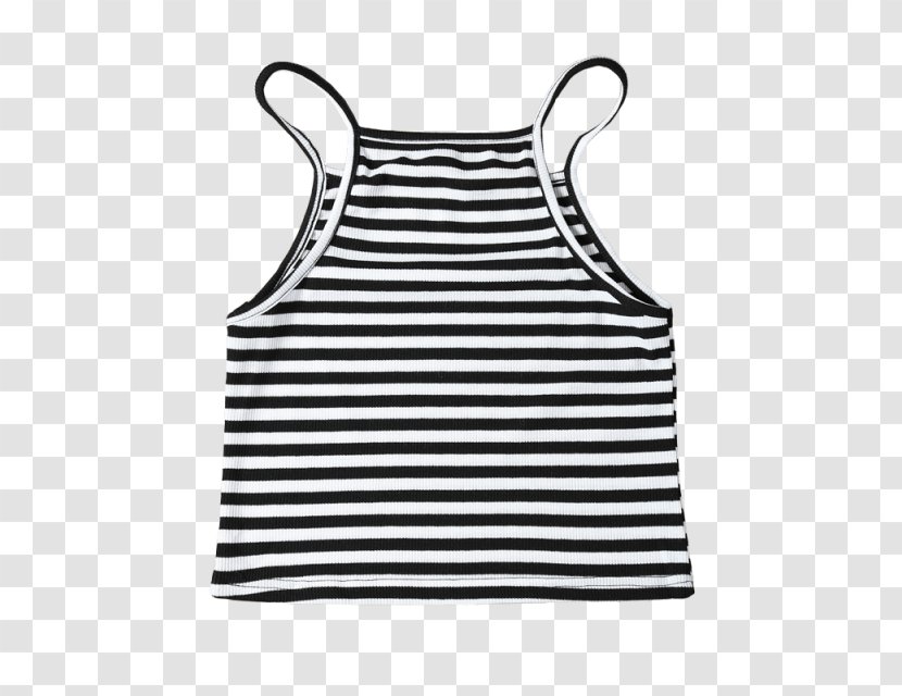 Black And White Crop Top Clothing Sleeveless Shirt Transparent PNG