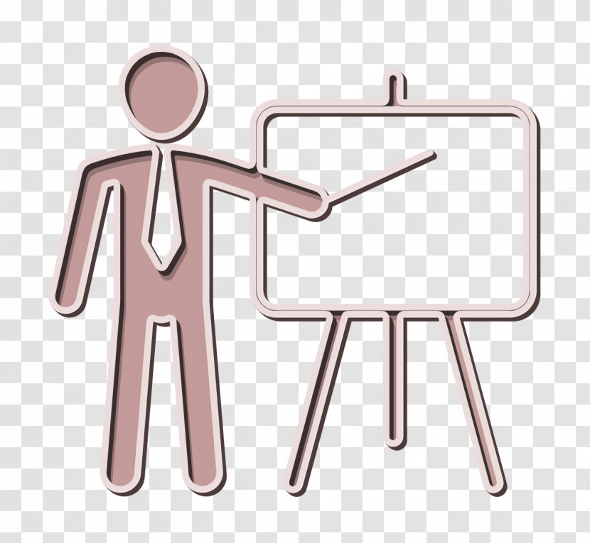 Board Icon Humans Resources Icon Man In A Presentation Of Business Icon Transparent PNG