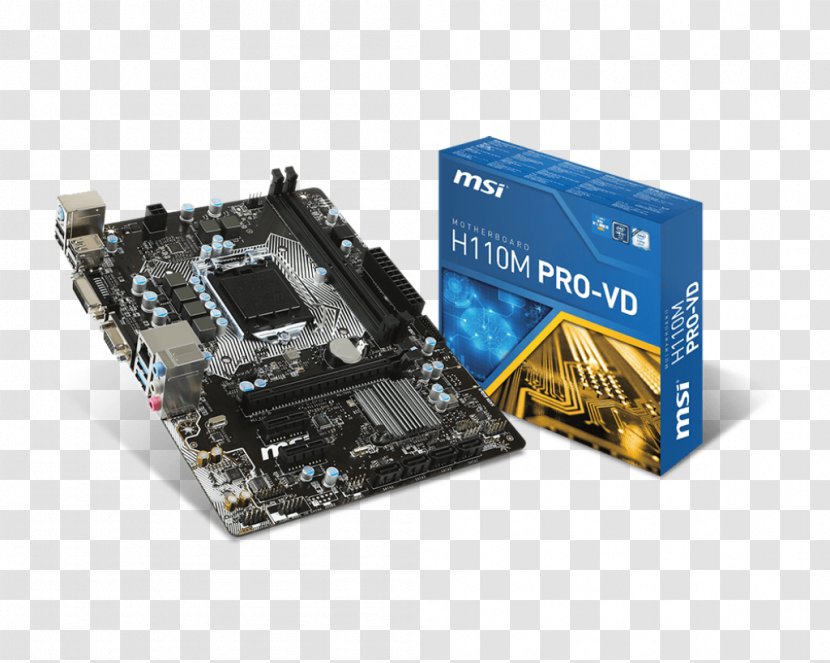 MSI H110M Intel H110 LGA 1151 Micro ATX Motherboard MicroATX - Technology Transparent PNG