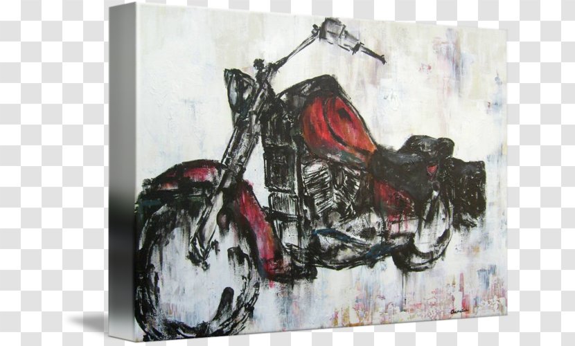 Painting Motorcycle Midday Ride Gallery Wrap Canvas - Modern Art Transparent PNG