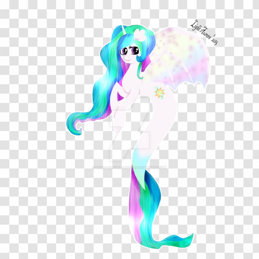 Princess Celestia Mermaid Pony Art - Mythical Creature Transparent PNG