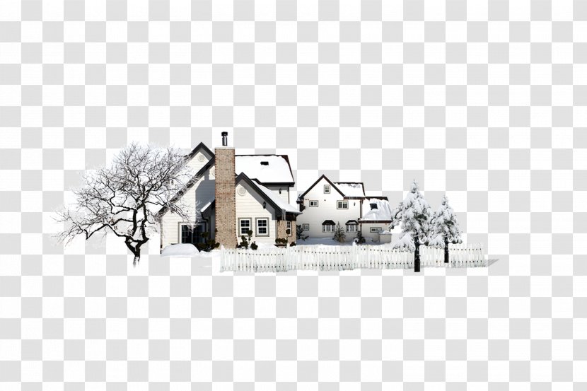 Ink Wash Painting House - Art - Snow Building Transparent PNG