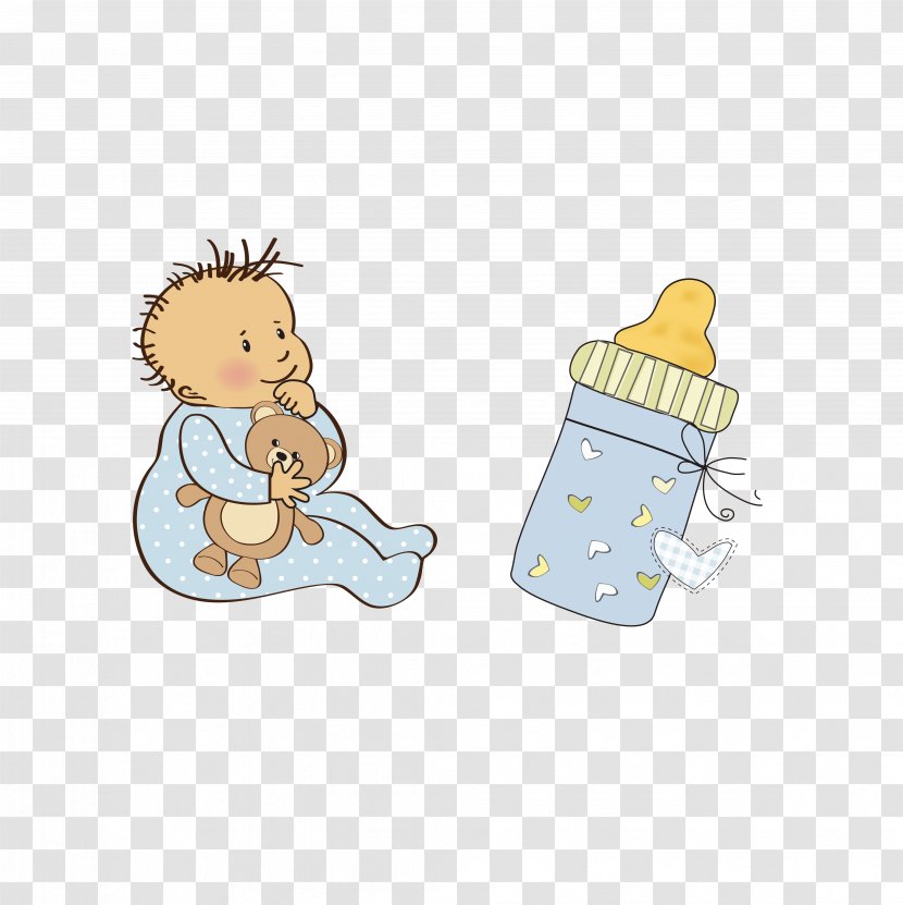 Infant Cartoon Illustration - Royalty Payment - Cute Baby Bottle Transparent PNG
