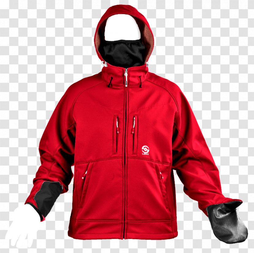 Hoodie Polar Fleece Bluza Jacket - Red Transparent PNG