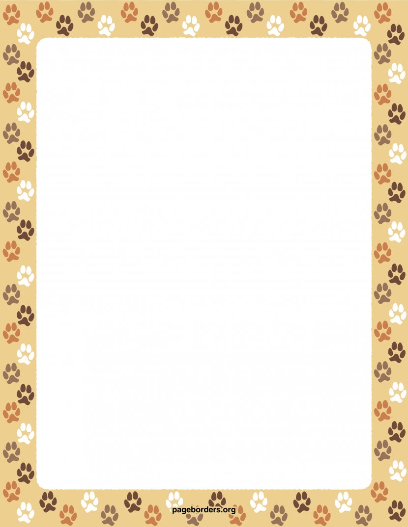 Dog Cat Paper Paw Clip Art - Border - Borders Transparent PNG