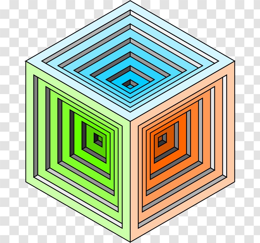 Cube Drawing Three-dimensional Space Clip Art - Threedimensional - Engraved Transparent PNG