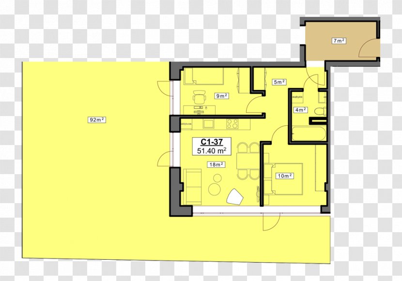 Floor Plan House Product Design - Yellow Transparent PNG