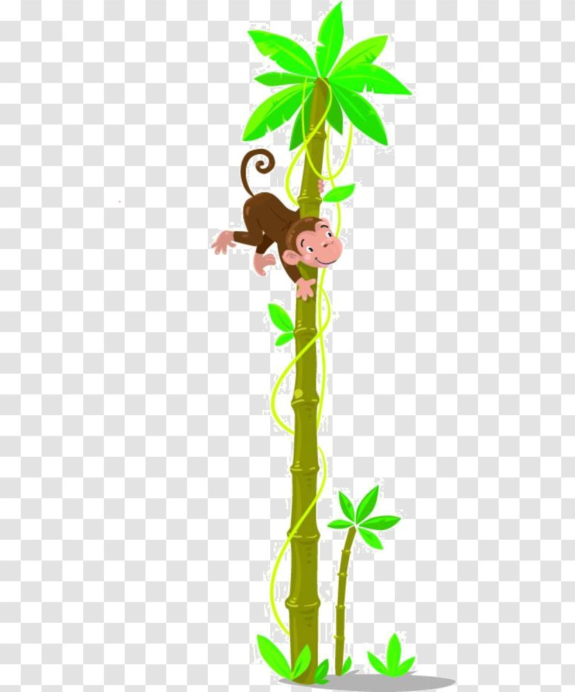 Wall Royalty-free Clip Art - Flower - Cartoon Tree Monkey Transparent PNG
