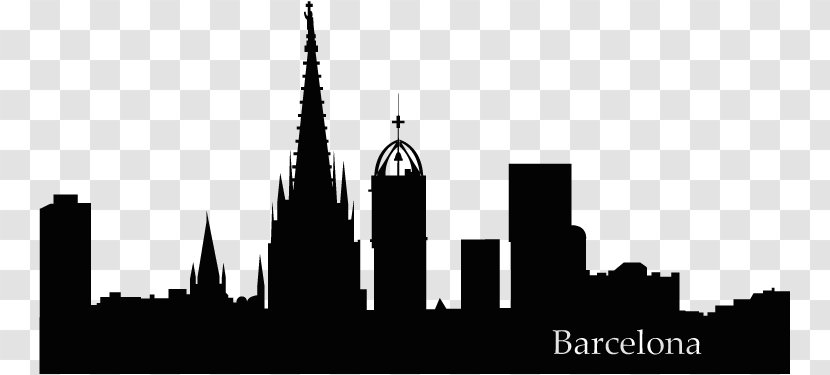 Wall Decal Barcelona Skyline Art - Cityscape Transparent PNG