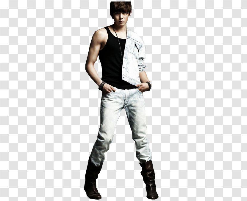 Jeans T-shirt Shoulder Denim Sleeve - Vest - Lee Min Ho Transparent PNG