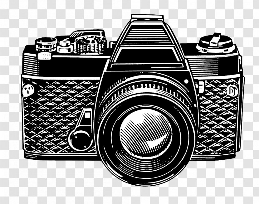 Black And White Camera Lens Photography Illustration - Pen, Picture, Camera, Focus, Transparent PNG