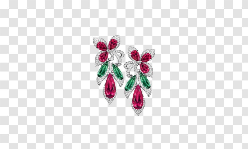 Earring Enzo Ferrari Jewellery Ruby Gemstone - Body Piercing - Earrings Transparent PNG