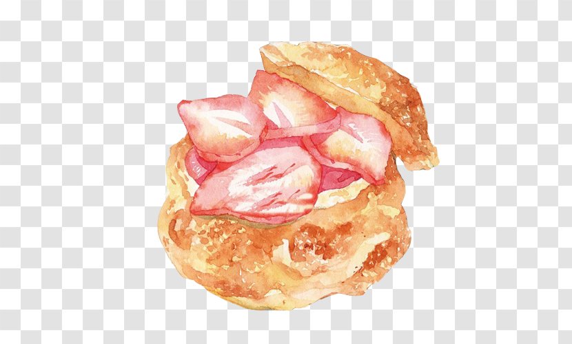Juice Painting Bread - Drawing - Strawberry Package Creative Hand Pictures Transparent PNG