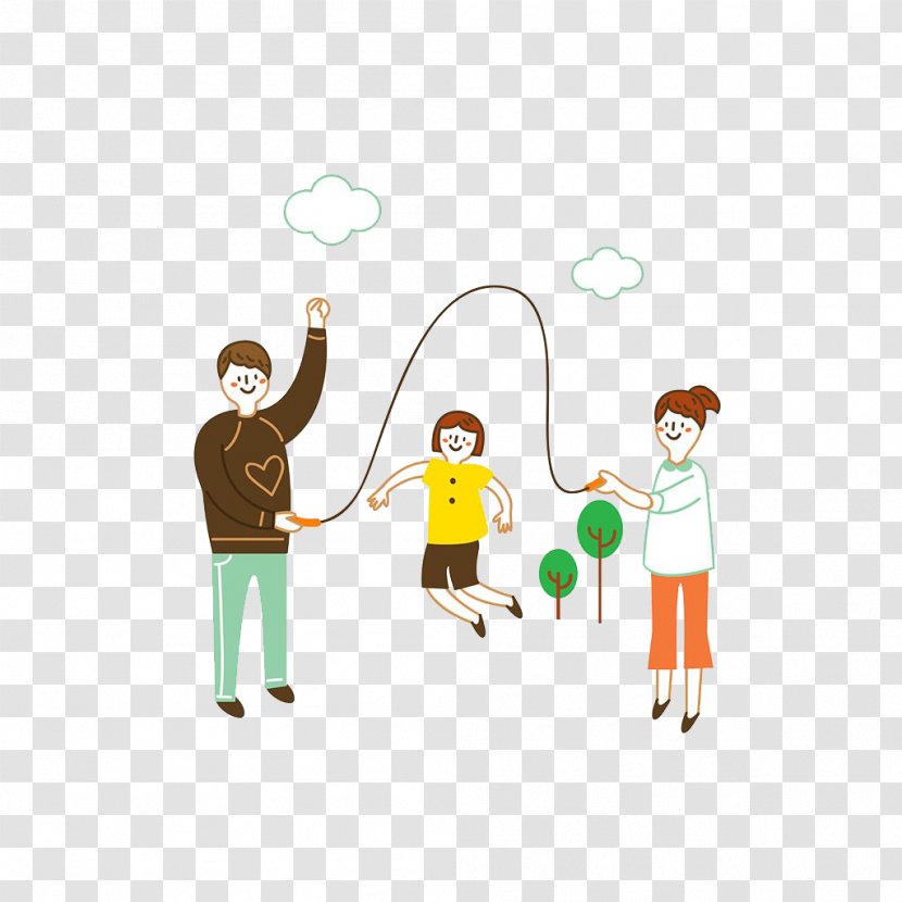 Jump Ropes Jumping Sport Illustration - Royaltyfree - Cartoon Hand-painted Rope Skipping Family Transparent PNG