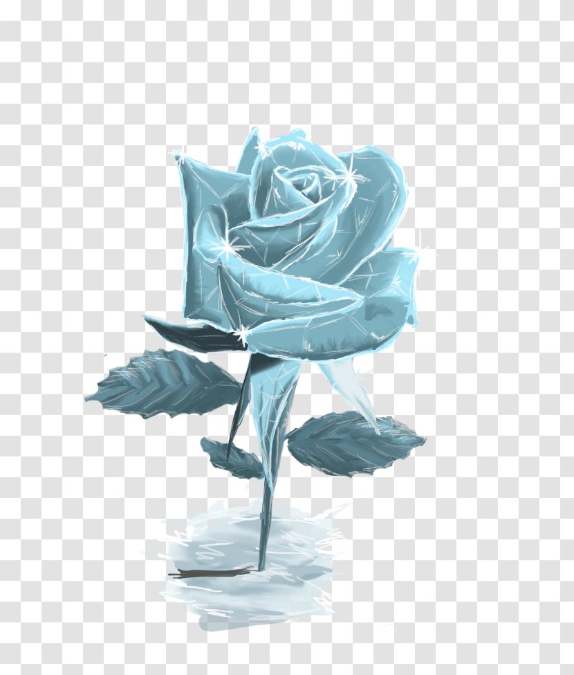 Flower Blue Rose Ice Drawing - BLUE WOLF Transparent PNG