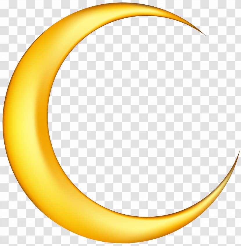 Crescent Moon Clip Art - Full - Yellow New Clip-Art Image Transparent PNG