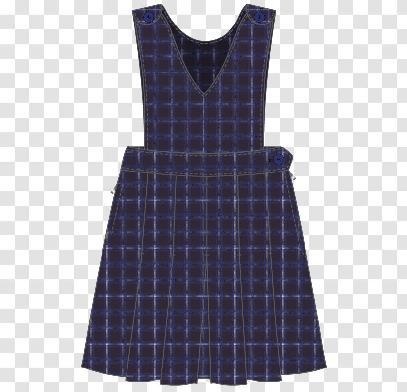Tartan Tunic Dress Clothing Sleeve - Pleat Transparent PNG