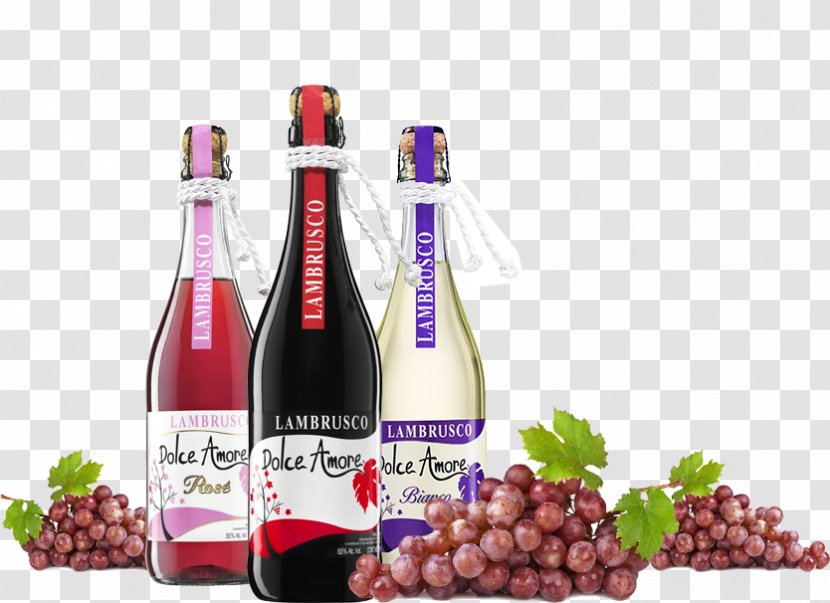 Lambrusco Liqueur Sparkling Wine Rosé - Common Grape Vine Transparent PNG