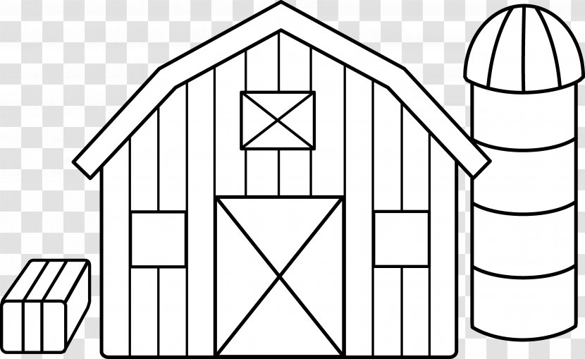 Black And White Farm Barn Silo Clip Art - Drawing - Home Cliparts Transparent PNG