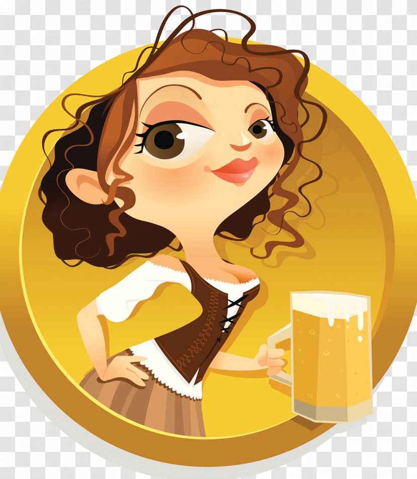 Oktoberfest Drink Alcoholic Beverage Illustration - Watercolor - Beer Festival Waiter Transparent PNG