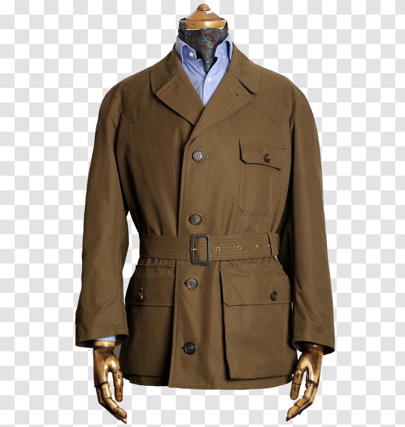 Overcoat Khaki Trench Coat - Button - Inner Outer London Transparent PNG