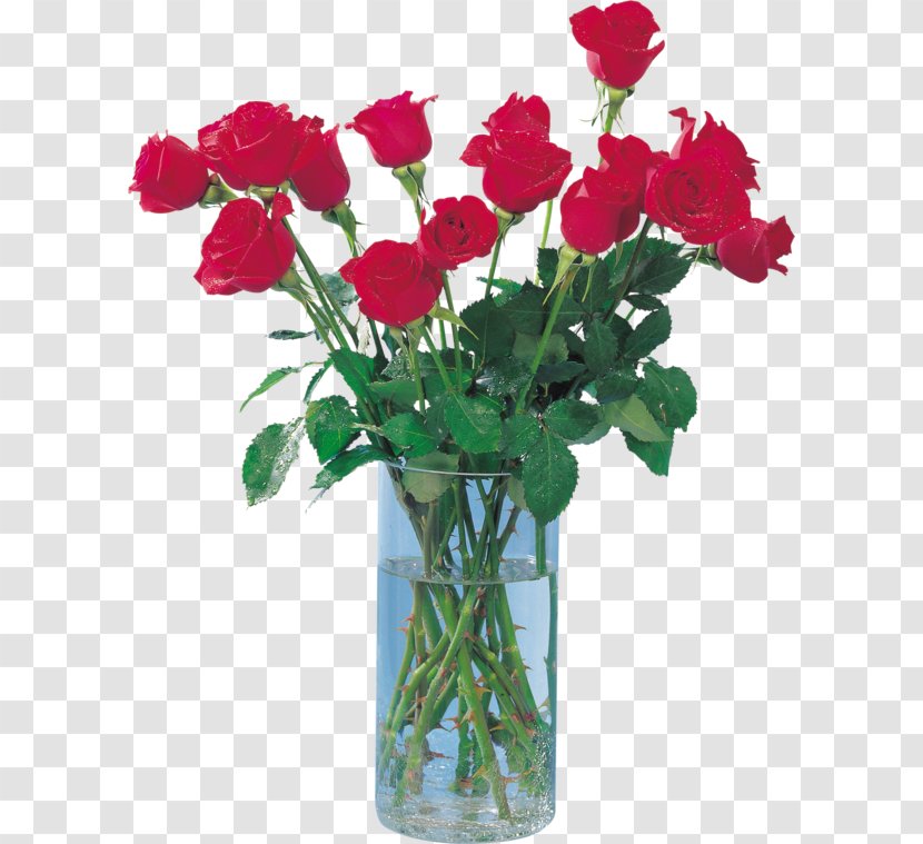 Garden Roses Vase Cabbage Rose Flower - Bouquet Transparent PNG