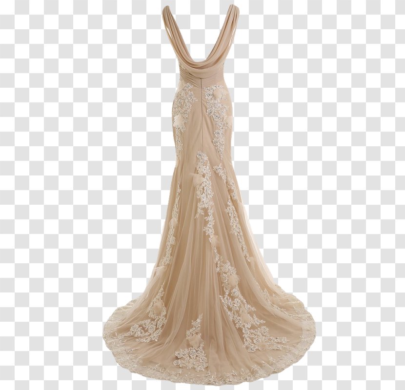 Wedding Dress Evening Gown Neckline - Bridesmaid Transparent PNG