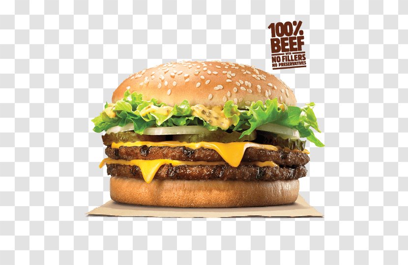Big King Hamburger Whopper BK XXL Cheeseburger - Fast Food - Burger Transparent PNG