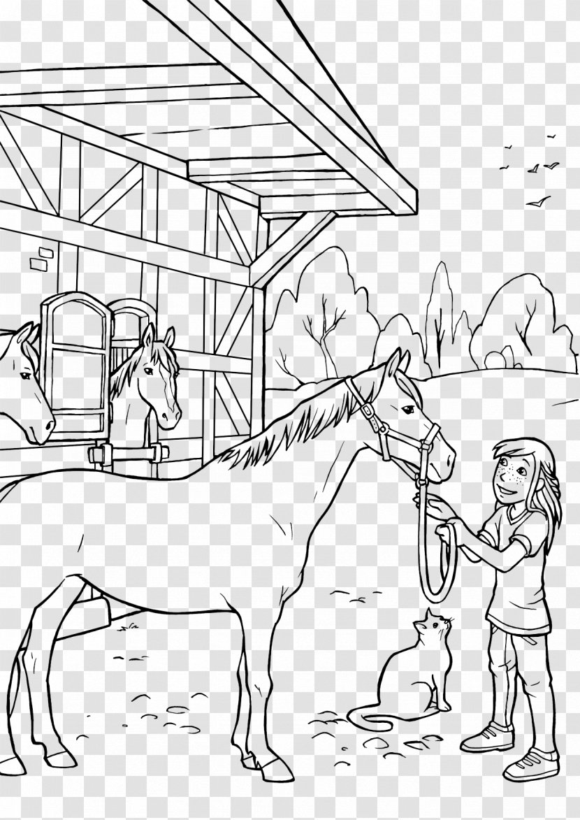 Horse Pack Animal Ausmalbild Filly Coloring Book - Cartoon Transparent PNG