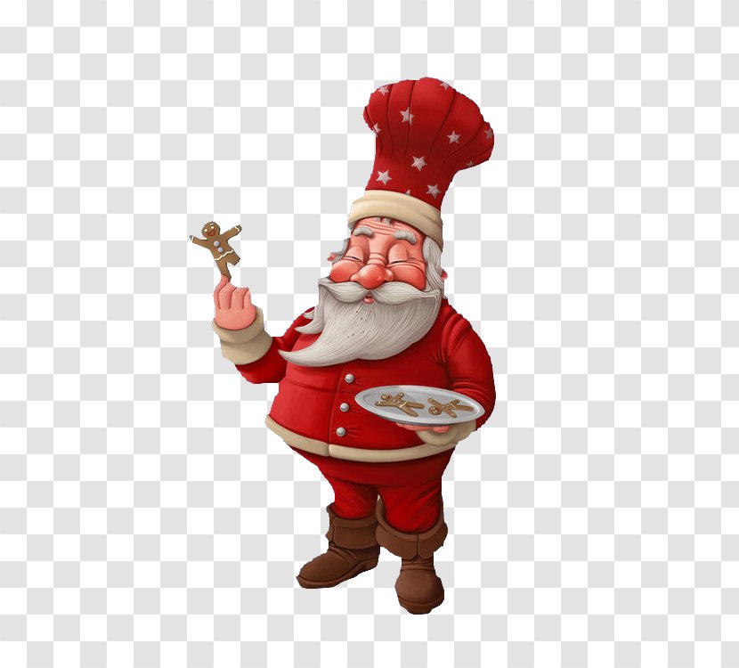Santa Claus Christmas Day Illustration Pastry Gingerbread - Biscuits Transparent PNG