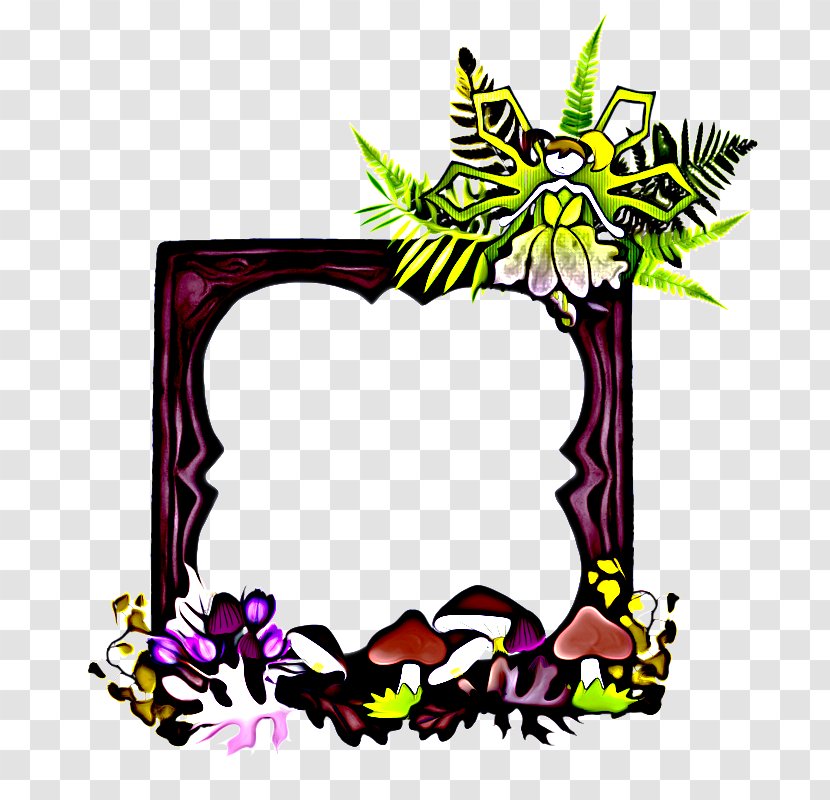 Picture Frames Design Purple Branching Meter - Plant Frame Transparent PNG