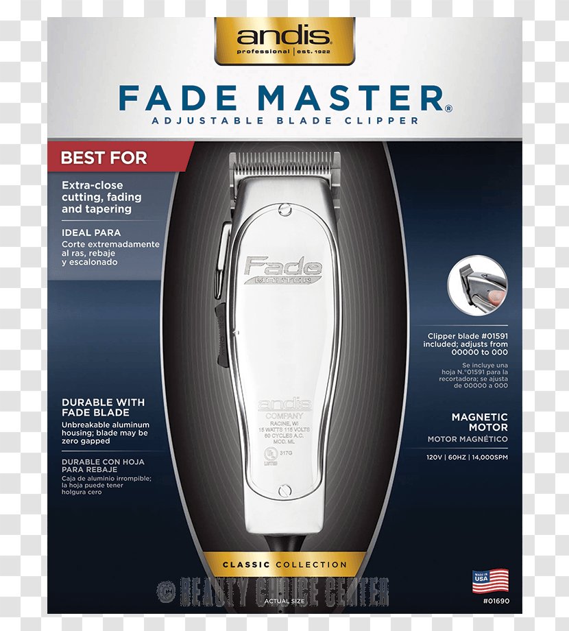 Hair Clipper Andis Master Adjustable Blade Fade Model - Toutliner Gto - Barber Supplies Transparent PNG