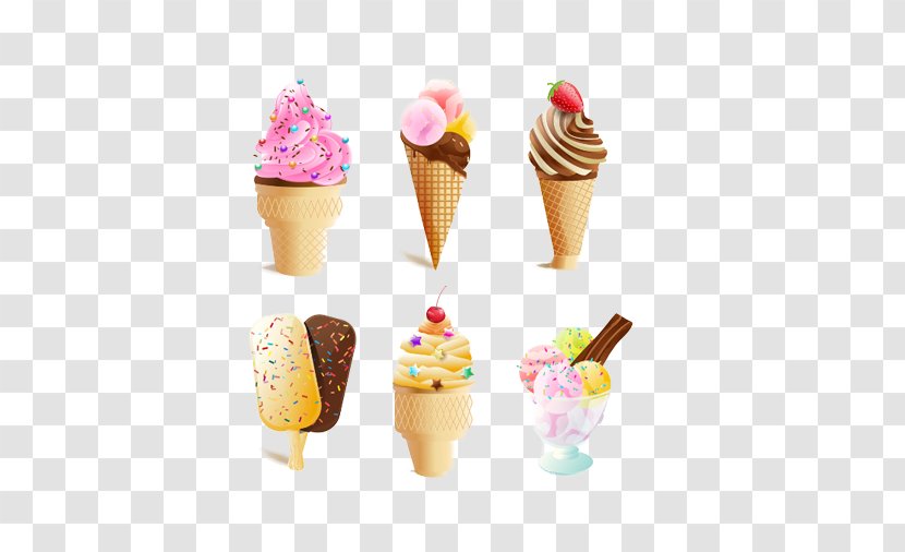 Ice Cream Cone Chocolate Sundae - Frozen Dessert - A Variety Of Stock Image Transparent PNG