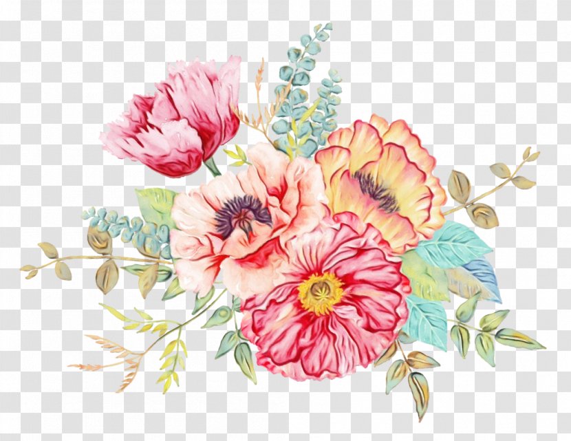 Flowers Wedding Invitation Watercolor - Cut - Rose Anemone Transparent PNG