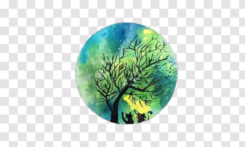 Tree - Plant - Hand-painted Towering Trees Transparent PNG