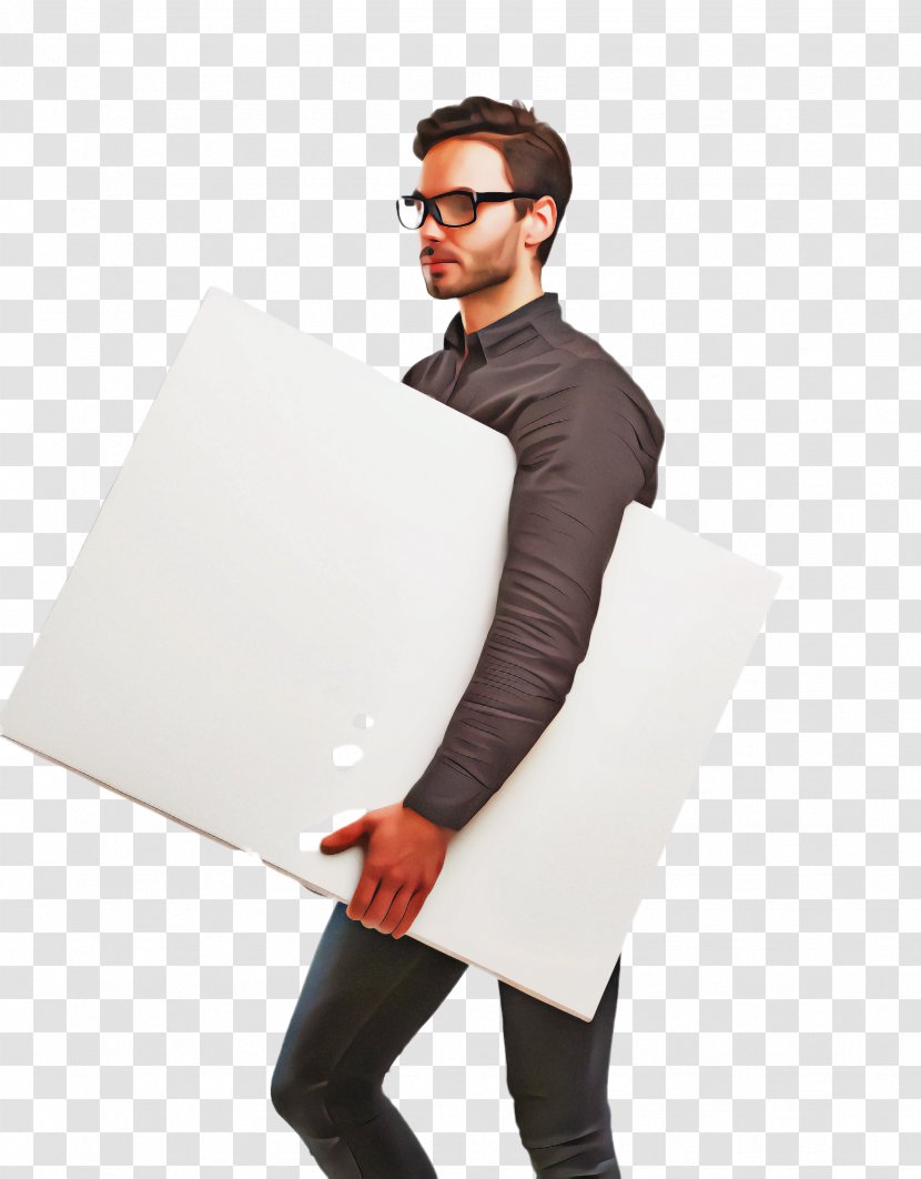 Standing Arm Paper Laptop Product - Business Gesture Transparent PNG