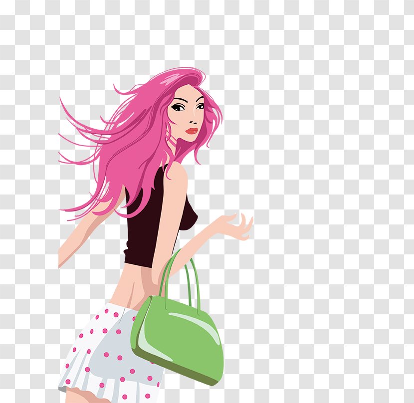 Cartoon Illustration - Fashionable Women Transparent PNG