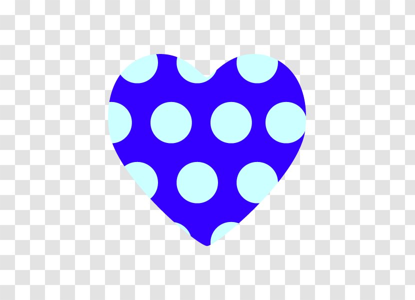 Polka Dot Motif Dots Obsession Art Design - Electric Blue - Heart Transparent PNG
