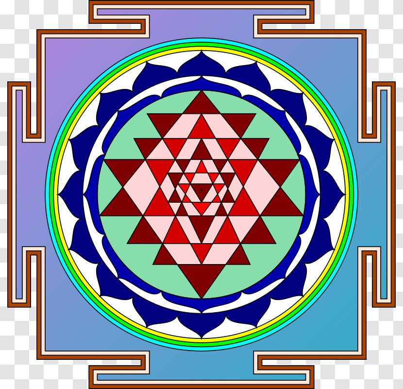 Sri Yantra Symbol Chakra Mandala - Symmetry Transparent PNG