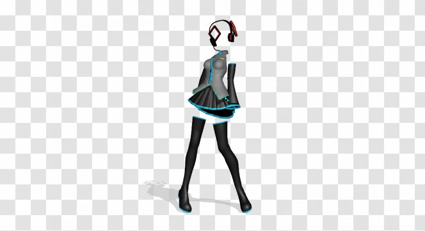 Hatsune Miku MikuMikuDance Costume Clothing Teal - Silhouette Transparent PNG