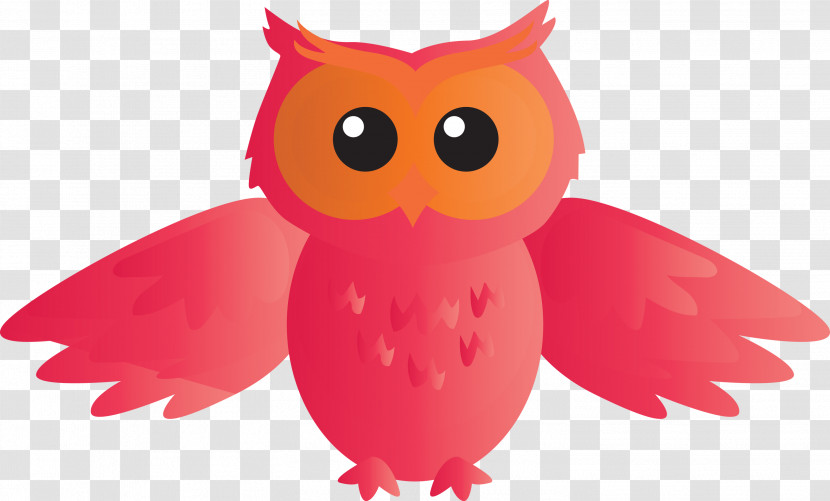 Owl Bird Pink Cartoon Bird Of Prey Transparent PNG