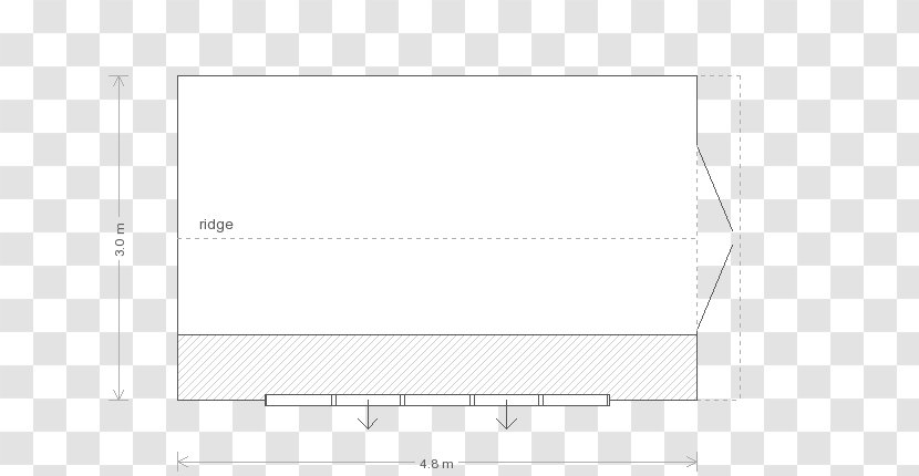 Paper Line Angle Diagram - Elevation - Garden Shed Transparent PNG