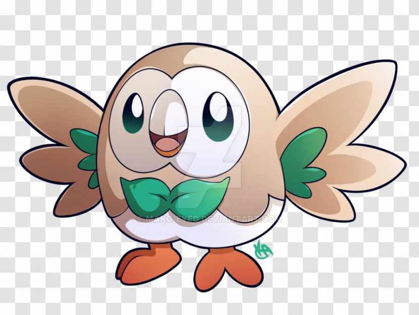 Rowlet Litten Digital Art Clip - Bird Transparent PNG