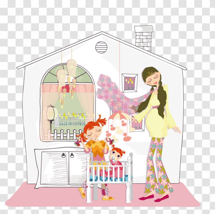 Mother Pregnancy Daughter Infant - With The Baby's And Transparent PNG
