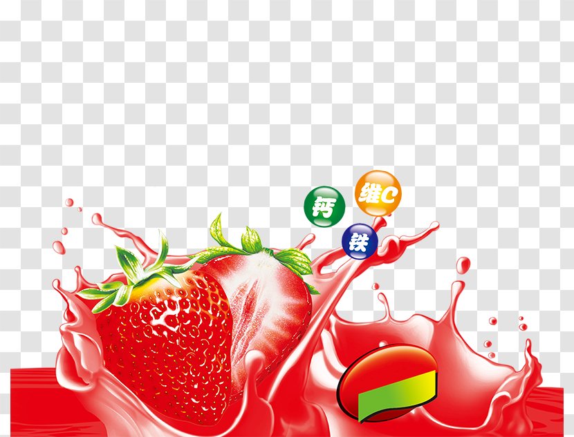 Juice Drink Poster - Strawberries - Creative Posters Element Strawberry Transparent PNG