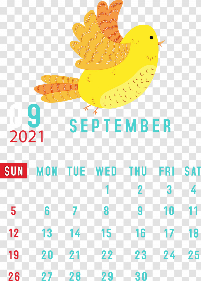Birds Beak Yellow Text Calendar System Transparent PNG